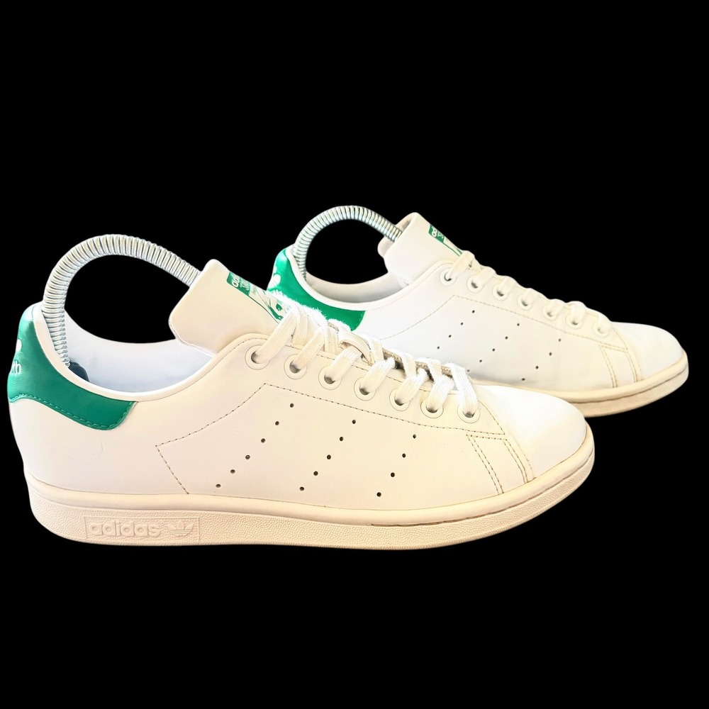 Adidas Stan Smith Sneaker Leather Size 8 White Green Low Top Retro Classic
